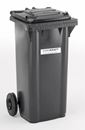 Soptunna av plast, DIN EN 840, 120 l, BxDxH 505 x 555 x 1005 mm, antracitgrå