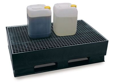 Miljöpall, LxBxH 1200x800x315 mm, 120 liter, med galvat galler