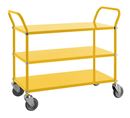 Rullbord Balder, 3 hyllplan, gul, max 250 kg