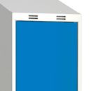 Klädskåp Sonesson, BxDxH 400x550x1900 mm, sockel, 1 dörr i 1 skåp, blå/vit