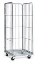 Rullcontainer, HxLxB 1800x720x800 mm, med 3 väggar, max 400 kg