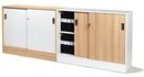 Skåp Chicago, med skjutdörrar, BxDxH 1215x400x948 mm, vit/björk