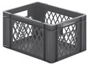 Plastback Teff med perforerad sida och tät botten, LxBxH 400x300x210 mm, grå, 5-pack
