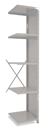 Lagerhylla  Vit/Vit, täckt gavel, halvutbyggnad, BxDxH 500x600x2500