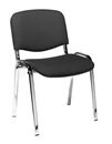 Konferensstol Fiesta, med stoppad rygg, svart/krom, 4 st/fp