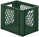 Plastback Teff med perforerad sida och tät botten, LxBxH 400x300x320 mm, grön, 5-pack