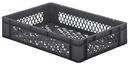 Plastback Teff med perforerad sida och botten, LxBxH 600x400x120 mm, grå, 5-pack
