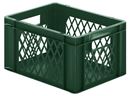 Plastback Teff med perforerad sida och tät botten, LxBxH 400x300x210 mm, grön, 5-pack
