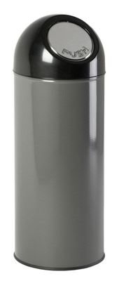 Papperskorg PUSH, 55 l, H 820 mm, utan innerbehållare, grå