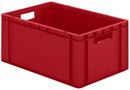 Plastback Teff med tät sida och botten, LxBxH 600x400x266 mm, röd, 5-pack