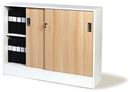 Skåp Chicago, med skjutdörrar, BxDxH 1215x400x948 mm, vit/björk