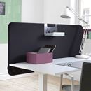 Bordsskärm Standard, med runda hörn, B 1600 mm, svart