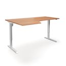 Höj och sänkbart hörnskrivbord Venla, vänster, LxB 1800x1200 mm, bok/vit