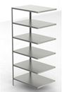 Lagerhylla Purmo, utbyggnad, BxDxH 1100x800x2500, 6 hyllplan rostfri