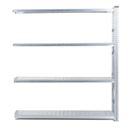 Lagerhylla Flex, utbyggnad, BxDxH 1806x400x1972, 4 st galvade hyllplan