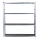 Lagerhylla Flex, grund, BxDxH 1876x320x1972, 4 st svarta hyllplan