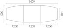 Höj och sänkbart konferensbord Trend, LxB 3600x1200/800 mm, vit/krom, 12 platser