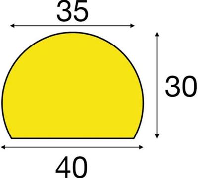 Ytskydd, 40x30 mmx1 m, cirkulär, gul/svart