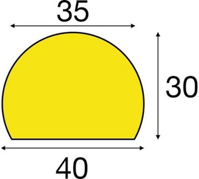 Ytskydd, 40x30 mmx5 m/rulle, cirkulär, gul/svart