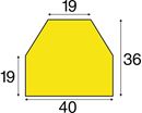 Ytskydd, 41x36 mmx1 m, trapetsformad, gul/svart