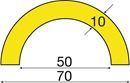 Rörskydd, 70x10 mmx1 m, bågformad, stor, gul/svart