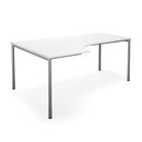 Hörnskrivbord DUO-C, vänster, LxB 1800x1200 mm, vit/silver