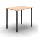Bord DUO-C, rak skiva, LxB 800x600 mm, björk/svart