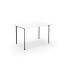 Bord DUO-C, rak skiva, LxB 1200x800 mm, vit/silver