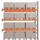 Pallställ Space utbyggnad, B1100xH3500 mm för 12 pallar, 1000 kg/pall, max 9000 kg/sektion