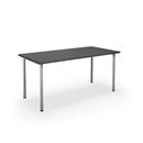 Bord DUO-C, rak skiva, LxB 1600x800 mm, mörkgrå/silver