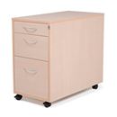 Skrivbordshurts Miami med hängmappslåda, D 800 mm, björk laminat