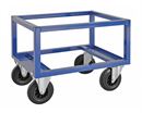 Pallvagn, för halvpall, höjd 650 mm, blå, massiva gummihjul