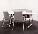 Konferensstol Cadeira, förkromat ställ, grått tyg, 2 st/fp