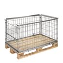 Pallram med nät Viggan, LxBxH 1200x800x660 mm, öppningsbar kortsida