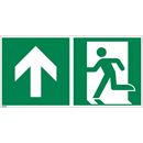 Nödutgångsskylt, efterlysande, uppåt, 400x200 mm, plast, 10 st/fp