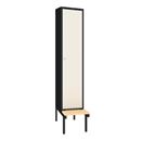 Klädskåp Sonesson, BxDxH 400x550x1900 mm, bänkstativ, 1 dörr i 1 skåp, vit/svart