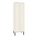 Klädskåp Sonesson, BxDxH 600x550x1900 mm, benstativ, 2 dörrar i 2 skåp, vit/vit