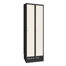 Klädskåp Sonesson, BxDxH 600x550x1900 mm, sockel, 2 dörrar i 2 skåp, vit/svart
