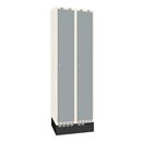 Klädskåp Sonesson, BxDxH 600x550x1900 mm, sockel, 2 dörrar i 2 skåp, grå/vit