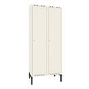 Klädskåp Sonesson, BxDxH 800x550x1900 mm, benstativ, 2 dörrar i 2 skåp, vit/vit