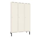 Klädskåp Sonesson, BxDxH 1200x550x1900 mm, benstativ, 3 dörrar i 3 skåp, vit/vit