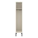 Klädskåp Sonesson, BxDxH 400x550x1900 mm, benstativ, 1 dörr i 1 skåp, grå/vit