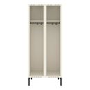 Klädskåp Sonesson, BxDxH 800x550x1900 mm, benstativ, 2 dörrar i 2 skåp, vit/svart