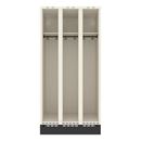 Klädskåp Sonesson, BxDxH 900x550x1900 mm, sockel, 3 dörrar i 3 skåp, vit/vit