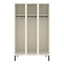 Klädskåp Sonesson, BxDxH 1200x550x1900 mm, benstativ, 3 dörrar i 3 skåp, vit/vit