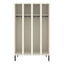 Klädskåp Sonesson, BxDxH 1200x550x1900 mm, benstativ, 4 dörrar i 4 skåp, grå/vit