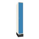 Klädskåp Sonesson Flex, 1 dörr i 1 skåp, BxD 300x400 mm/skåp, blå/vit