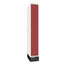 Klädskåp Sonesson Flex, 1 dörr i 1 skåp, BxD 300x550 mm/skåp, röd/vit