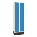 Klädskåp Sonesson Flex, 2 dörrar i 2 skåp, BxD 300x400 mm/skåp, blå/vit
