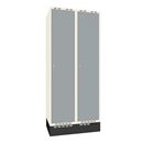 Klädskåp Sonesson Flex, 2 dörrar i 2 skåp, BxD 400x550 mm/skåp, grå/vit